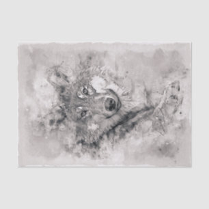 Papier Mousseline Aquarelle Wolf Grey Hunter