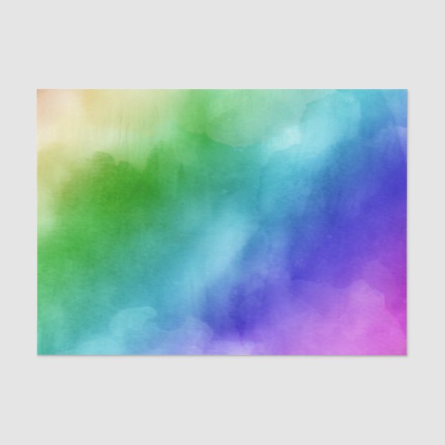 Papier Mousseline Aquarelles Rainbow (Recto)