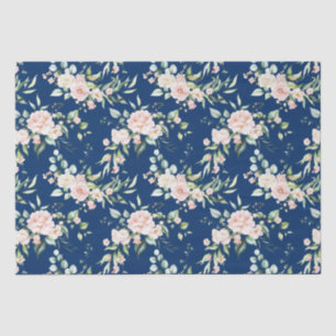 Papier Mousseline Aquarelles rose pastel motif rose
