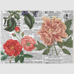 Papier Mousseline ** AR23 Vieux Floral Vintage Découpage victorienne