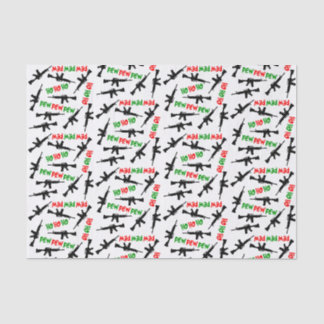 Papier Mousseline AR-15 Papier de tissu de Noël HO HO HO HO POW PEW 