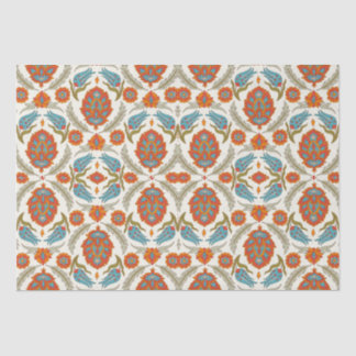 Papier Mousseline Arabe Boho élégant Floral Peacock marocain