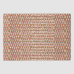 Papier Mousseline Arabe Boho Elegant Géométrique Marocain Rouge Vint
