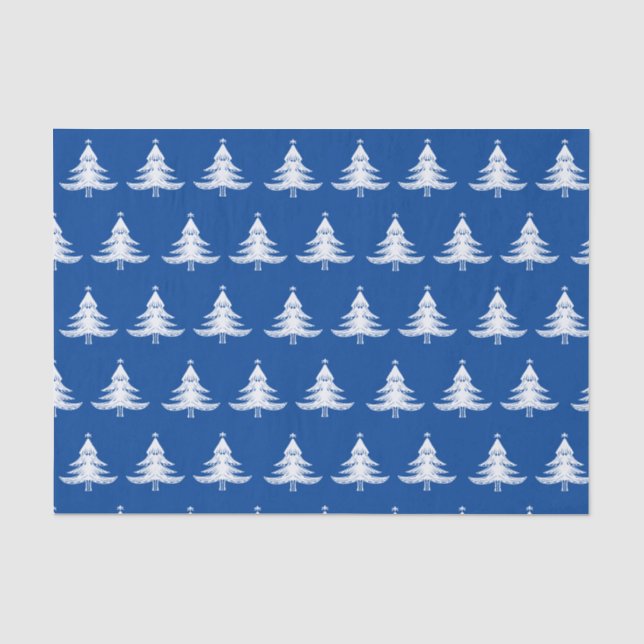 Papier Mousseline Arbre de Noël bleu marine (Recto)