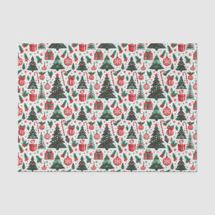 Papier Mousseline Arbre de Noël, cadeaux, sucre de canne