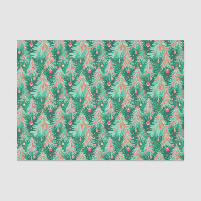 Papier Mousseline Arbre de Noël de Palm Beach Aquarelle (Recto)