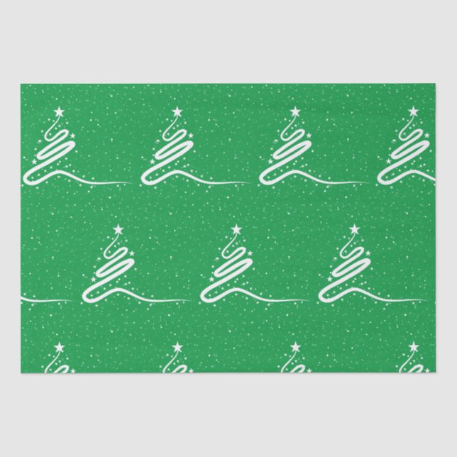 Papier Mousseline Arbre de Noël et neige (Recto)
