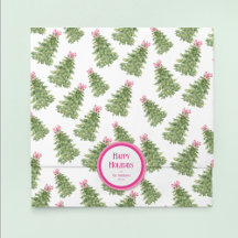 Arbre de Noël et Papier Tissu de Fête Bois Rose