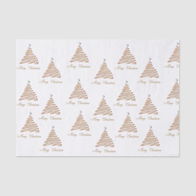 Papier Mousseline Arbre de Noël Gold (Recto)