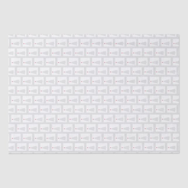 Papier Mousseline Arbre de Noël gris et blanc (Recto)
