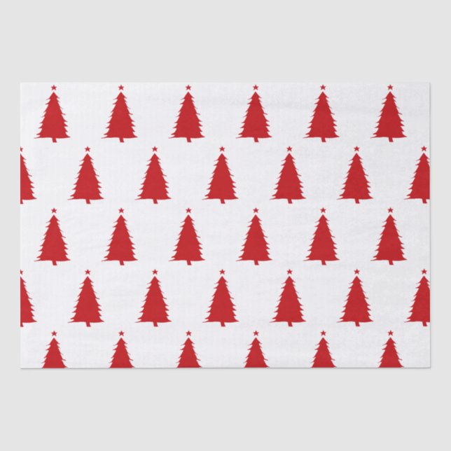 Papier Mousseline Arbre de Noël rouge et blanc (Recto)