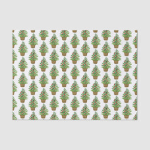 Papier Mousseline Arbre de Noël sur un panier d'osier Motif vacances