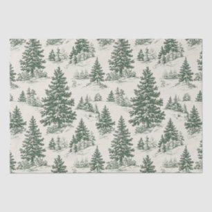 Papier Mousseline Arbre de Noël Toile De Jouy Green