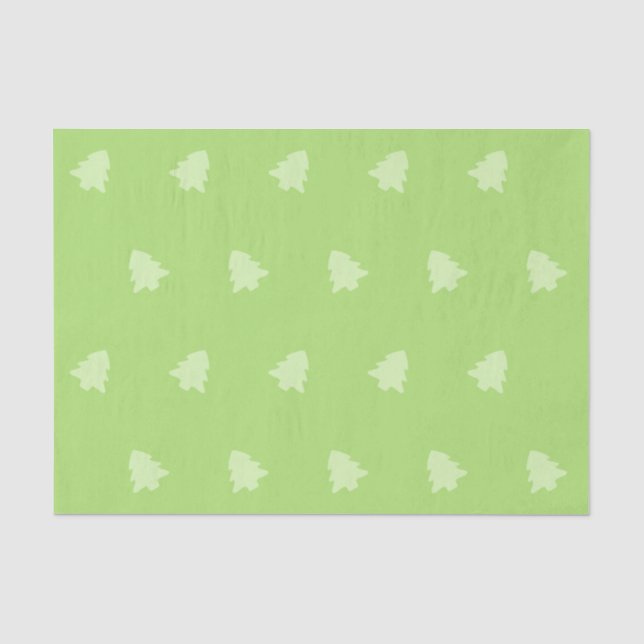 Papier Mousseline Arbre de Noël vert sur vert (Recto)