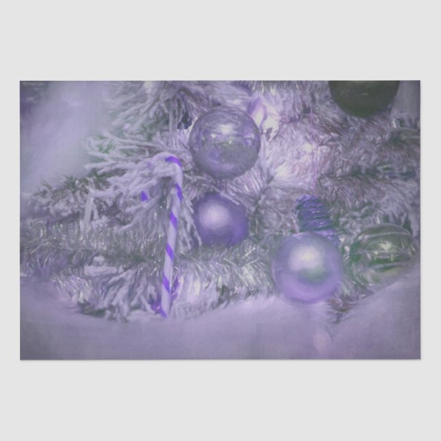 Papier Mousseline Arbre de Noël violet élégant de Noël (Recto)