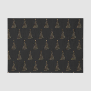 Papier Mousseline Arbre noir et or élégant de Noël