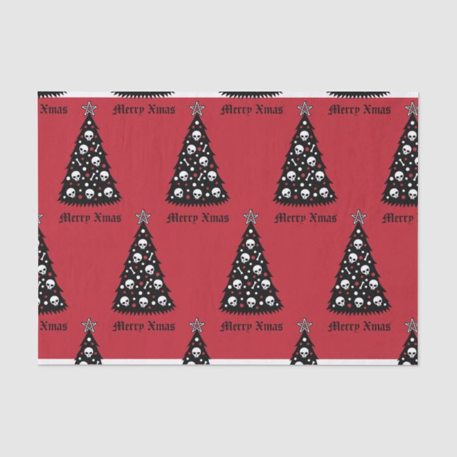 Papier Mousseline Arbre sombre de Noël (Recto)
