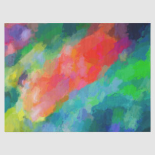 Papier Mousseline Arbre, turquoise et vert vif Art Abstrait