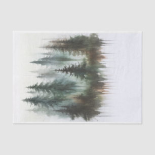 Papier Mousseline Arbres à l'aquarelle Mariage rustique en pleine na