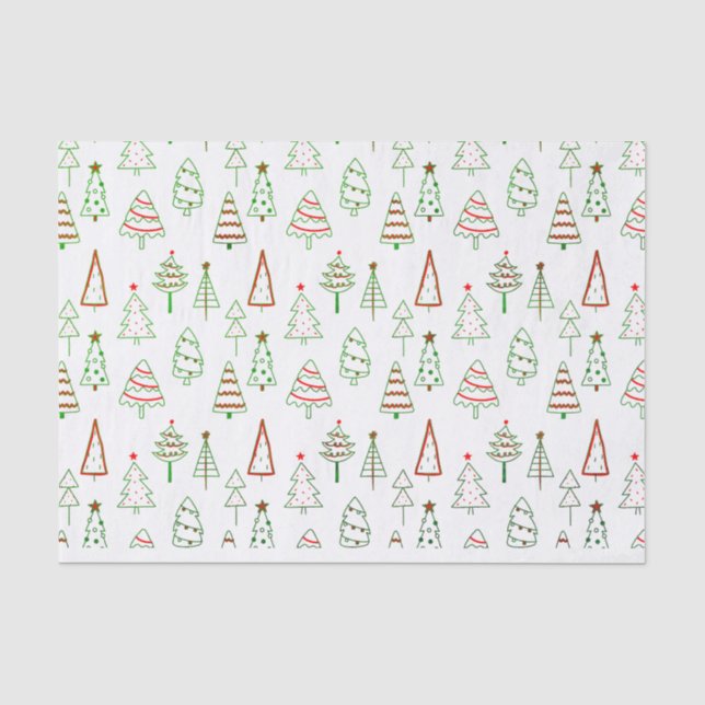Papier Mousseline Arbres de Noël (Recto)