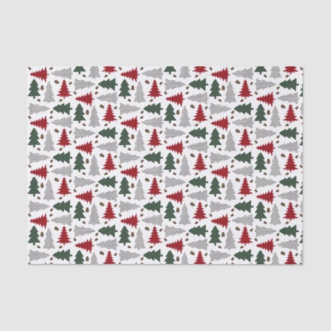Papier Mousseline Arbres de Noël à la campagne (Recto)