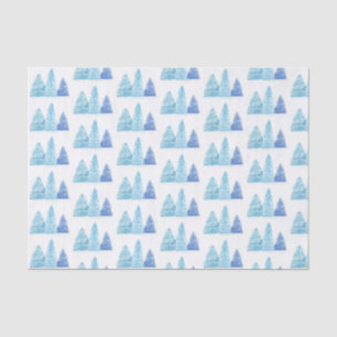 Papier Mousseline Arbres de Noël bleus