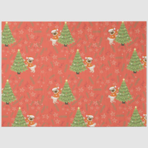 Papier Mousseline Arbres de Noël &carlin chien motif personnalisé ar