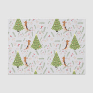 Papier Mousseline Arbres de Noël & Chien Beagle motif personnalisé