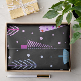 Papier Mousseline Arbres de Noël modernes violet rose noir