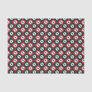 Papier Mousseline Arbres de Noël Motif rouge vert et blanc
