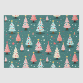Papier Mousseline Arbres de Noël rétro