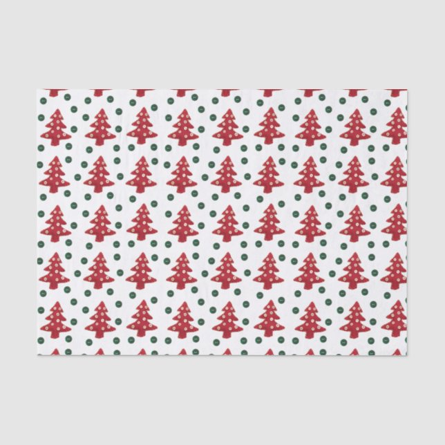 Papier Mousseline Arbres et boutons de Noël de métier (Recto)