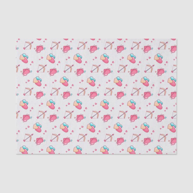 Papier Mousseline Arc de Cupidon Motif de cœur d'amour pour la Saint (Recto)