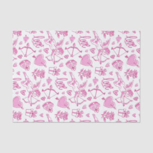 Papier Mousseline Arc de Cupidon Rose Motif Amour Saint-Valentin