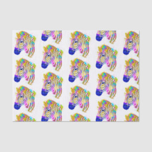 Papier Mousseline Arc en arc-en-ciel Peinture Zebra Graphique