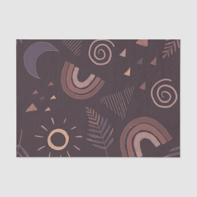 Papier Mousseline Arc en arc-en-ciel violet Boho (Recto)