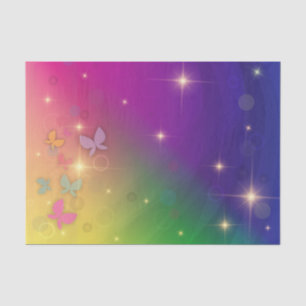 Papier Mousseline Arc-en-ciel Abstrait Fairy Lights Papillons