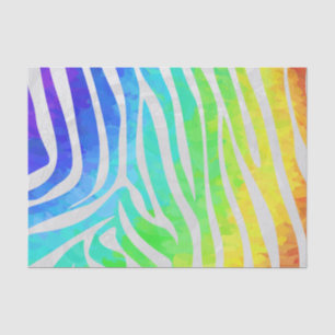 Papier Mousseline Arc-en-ciel de zèbre et copie blanche