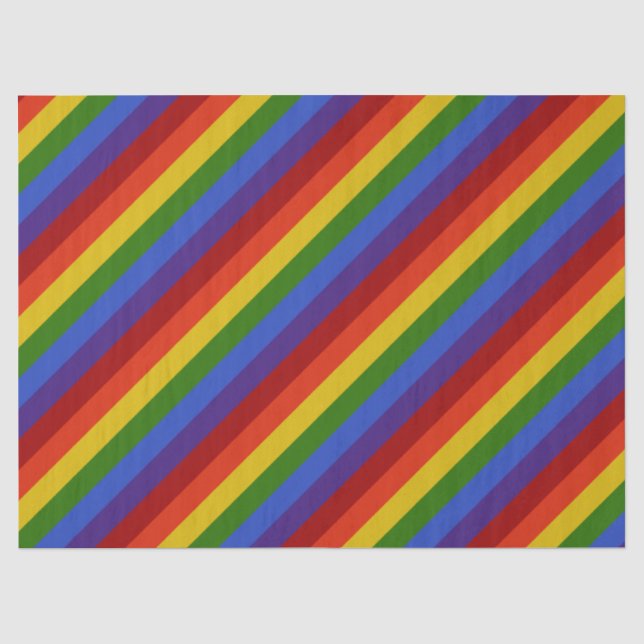 Papier Mousseline Arc-en-ciel Diagonal Classic Stripes Retro (Recto)