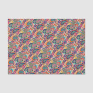 Papier Mousseline Arc-en-ciel lumineux Paisley