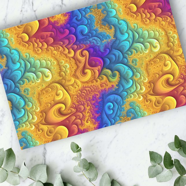 Papier Mousseline Arc-en-ciel multicouleur or fractal (Créateur téléchargé)