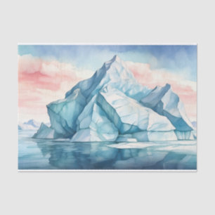 Papier Mousseline Arctic Majesty, Aquarelle Vivid Iceberg