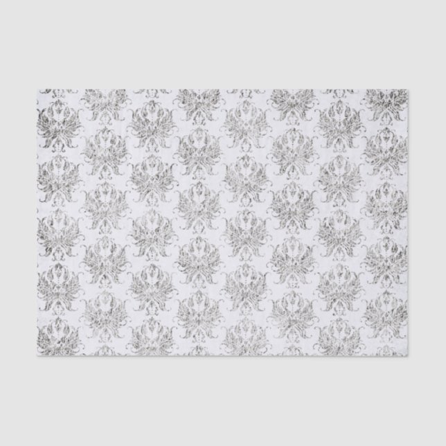 Papier Mousseline Argent Et Blancs (Recto)