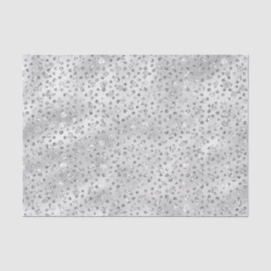 Papier Mousseline Argent gris Faux Parties scintillant Cheetah Spots