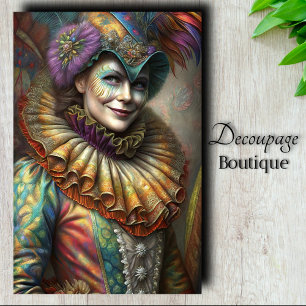 Papier Mousseline Arlequin Lady Clown Découpage Enchanteur