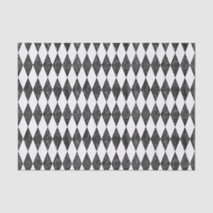 Papier Mousseline Arlequin noir blanc-glace classique Jacquard diama