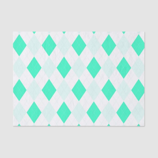 Papier Mousseline Arlequin Patterns Mint Vert Blanc Cool tendance (Recto)
