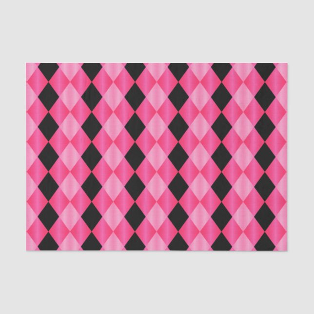 Papier Mousseline Arlequin plié, PAPIER PAPIER Pink-Black-TISSU (Recto)