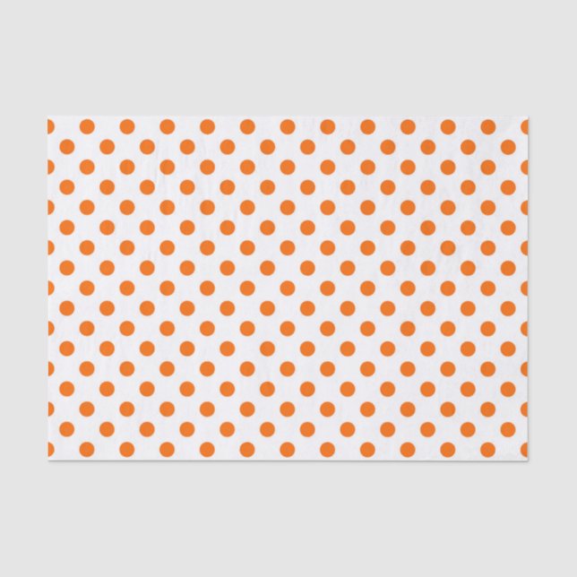 Papier Mousseline Arrière - plan blanc Pois orange (Recto)