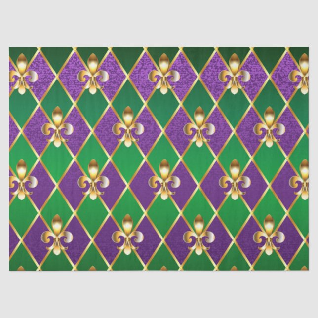 Papier Mousseline Arrière - plan de bijoux Mardi Gras (Recto)